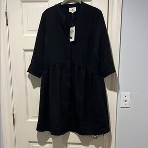 NWT Tuckernuck Black Crepe Royal Shirt Dress